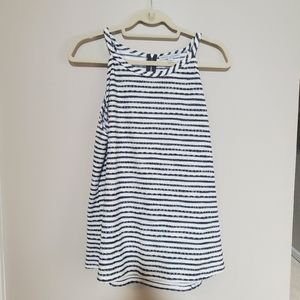 Sleeveless Navy/White Striped Top